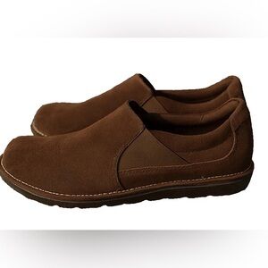 Clarks Tamitha Gwyn Loafers Shoes Suede Slip-On Women’s 5 Brown Comfort Casual